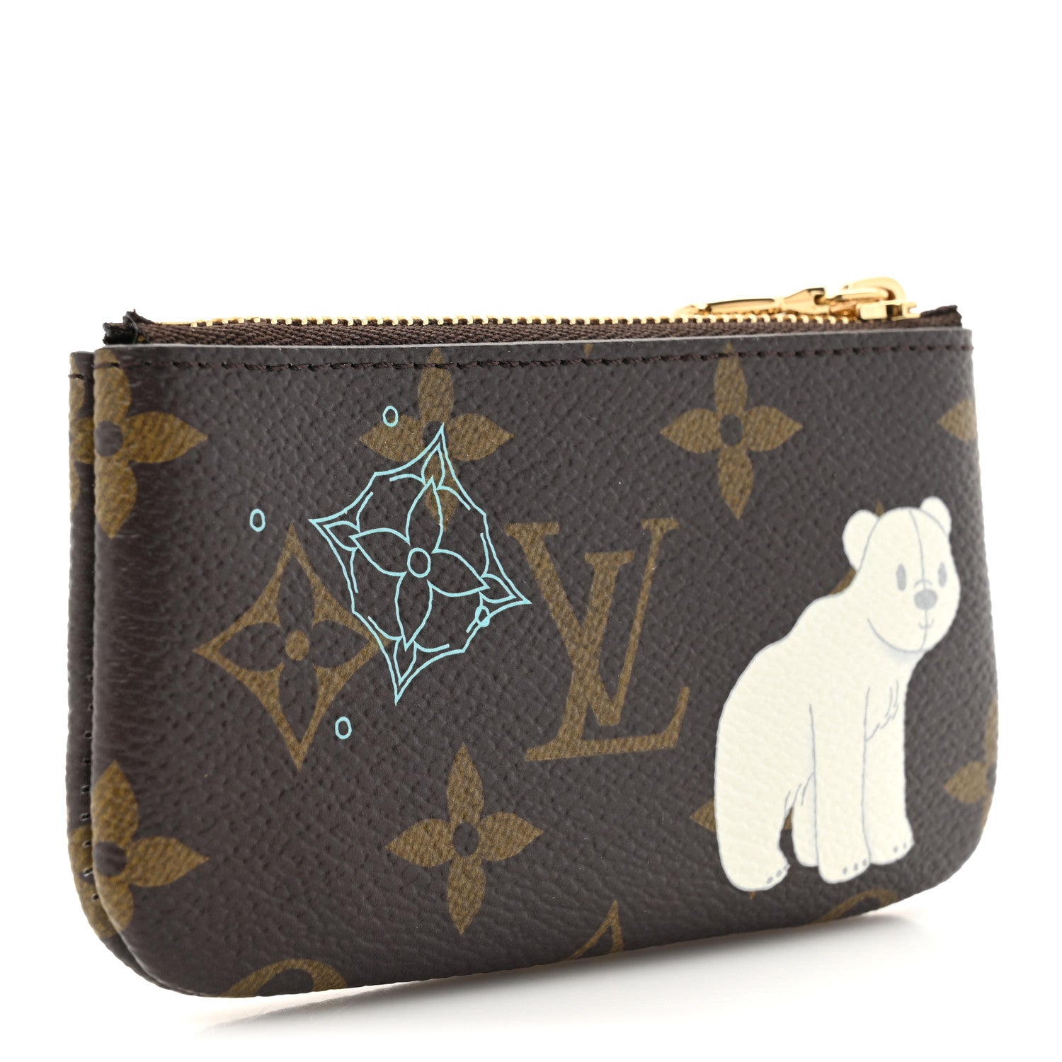 Louis Vuitton Monogram 2025 Christmas Animation Key Pouch Azur