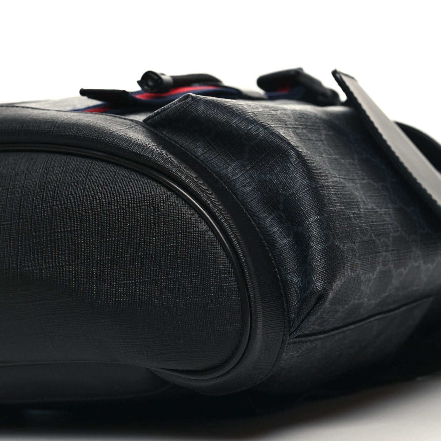 Gucci Soft GG Supreme Monogram Calfskin Web Double Buckle Backpack Black 10 of 10