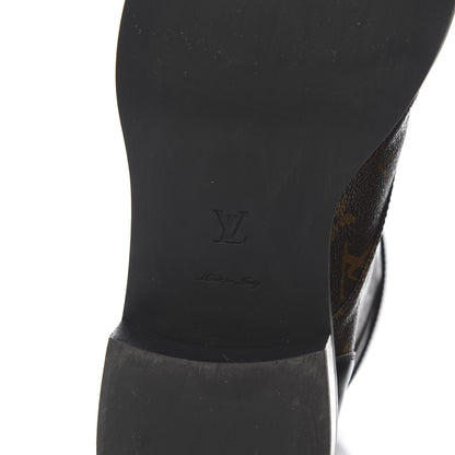 Louis Vuitton Calfskin Monogram Wonderland Flat Ranger Boots 41 Black 6 of 9