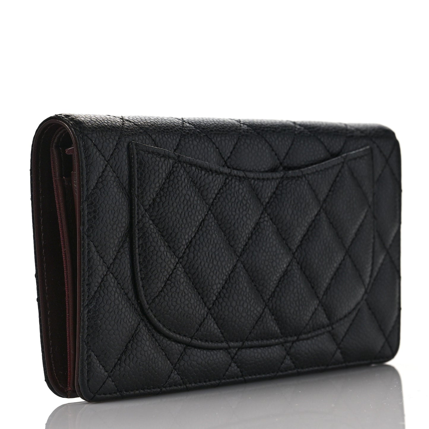 Caviar Quilted Yen Wallet Black