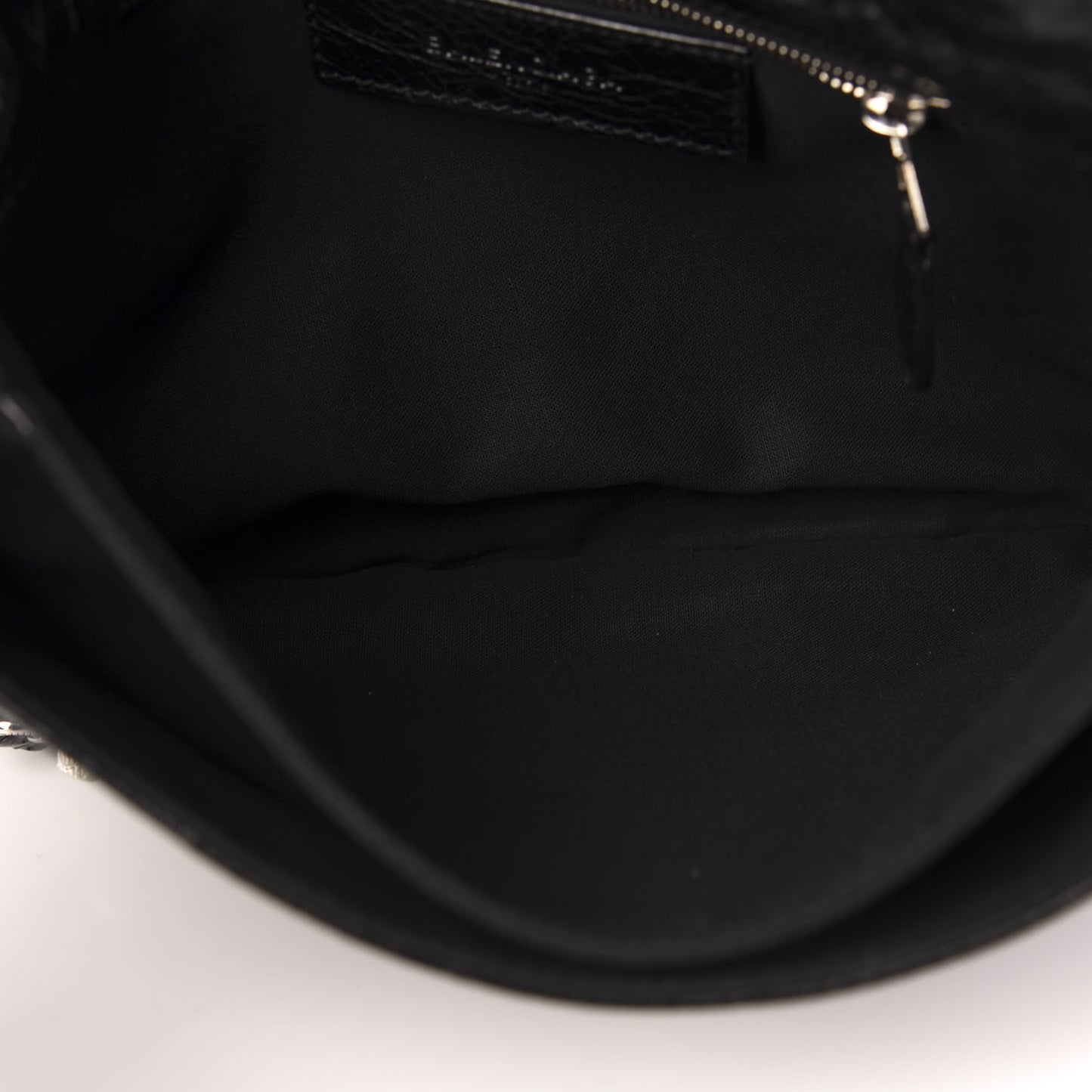 Agneau Giant 12 Silver Hardware Envelope Strap Clutch Black