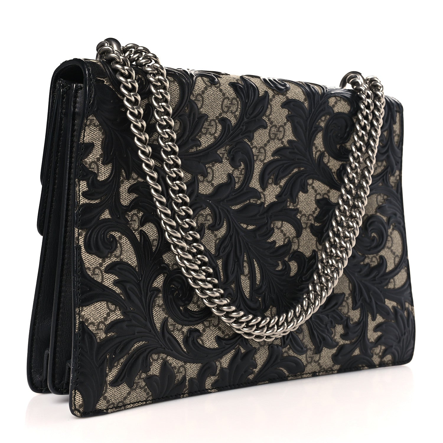 Gucci GG Supreme Monogram Arabesque Medium Dionysus Shoulder Bag Black 3 of 10