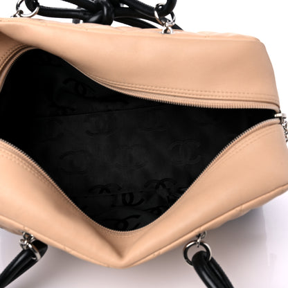 Chanel Calfskin Quilted Large Cambon Bowler Beige Black 5 of 14