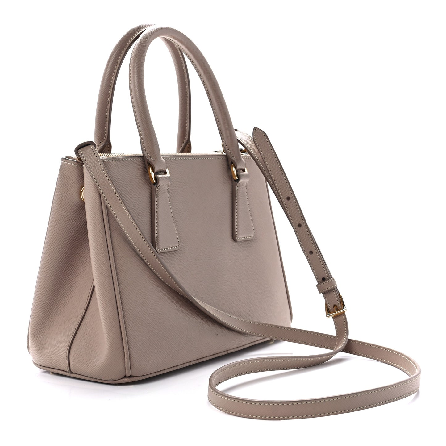 Saffiano Small Galleria Double Zip Tote Argilla