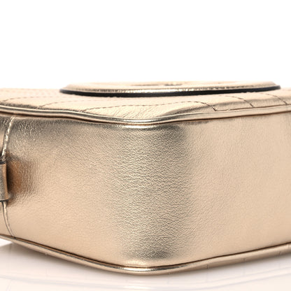 Gucci Metallic Sakai Be Green Calfskin Diagonal Stitched Small Blondie Shoulder Bag Gold 9 of 10