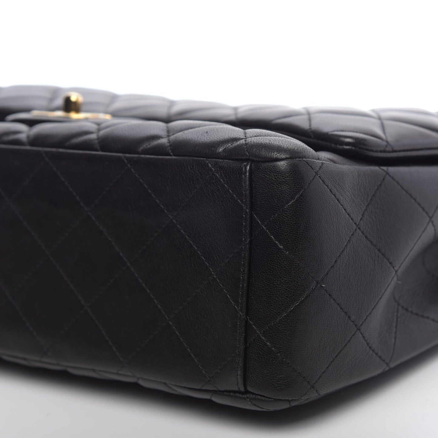 Lambskin Quilted Maxi Single Flap Black