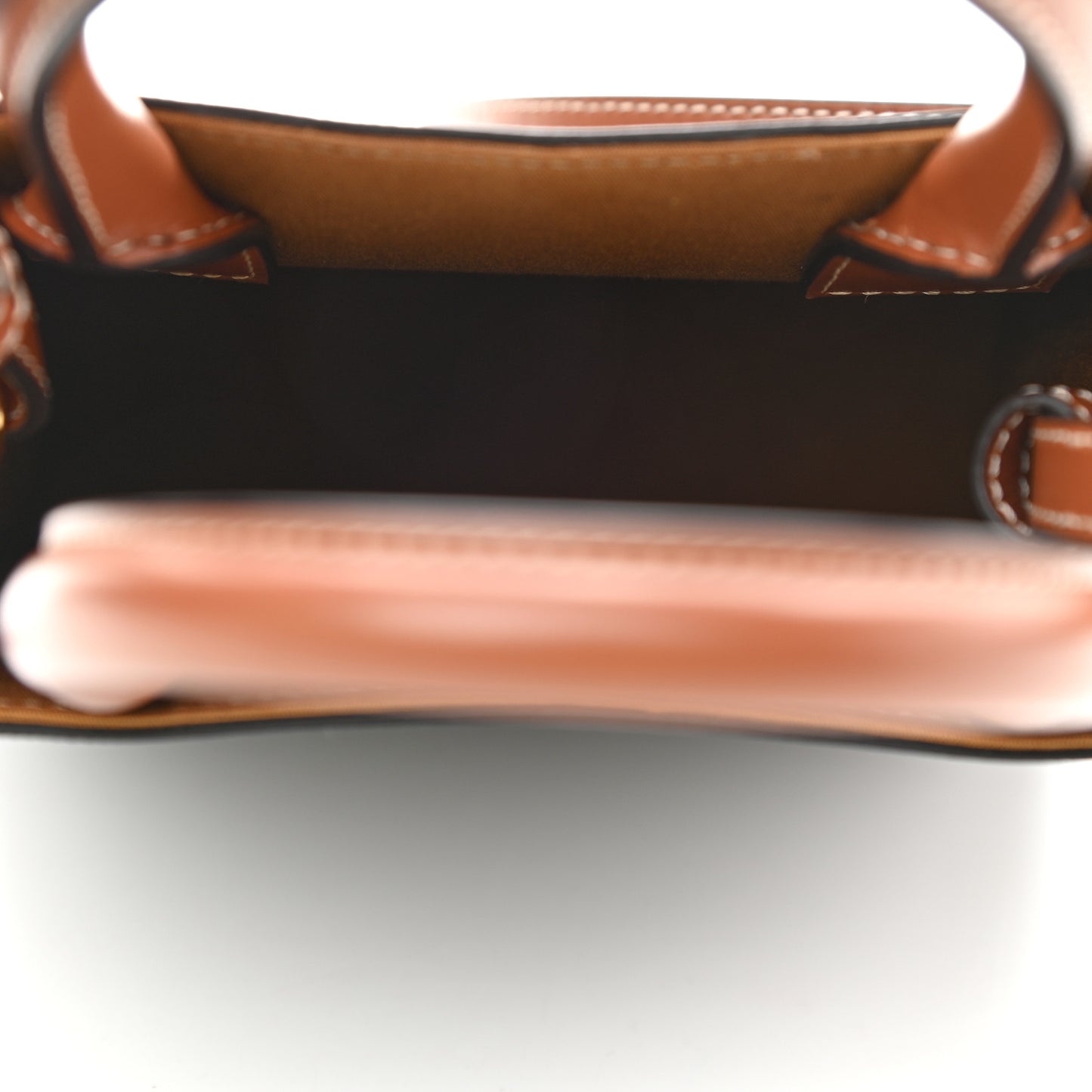 Triomphe Canvas Calfskin Mini Vertical Cabas Tan