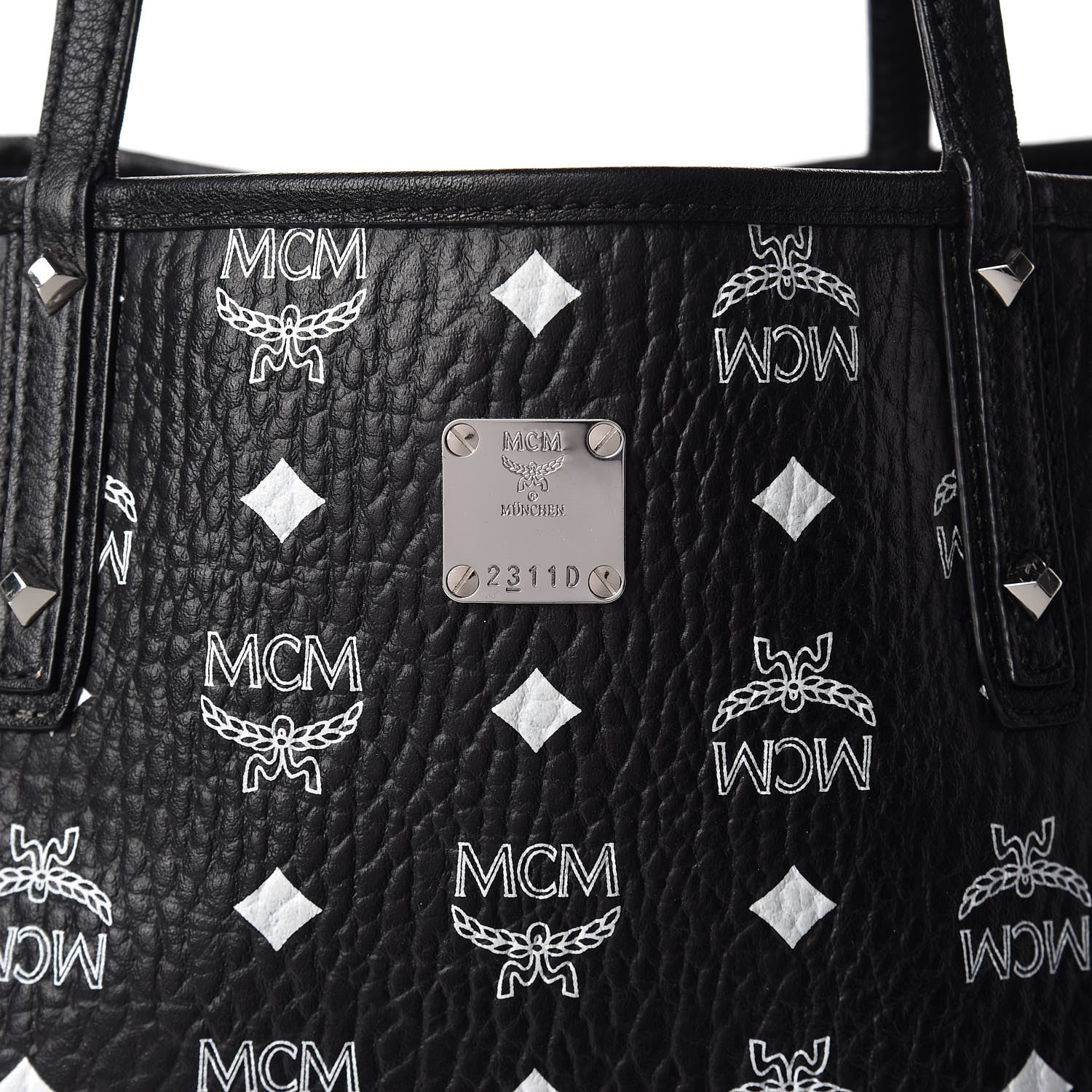 MCM Visetos Medium Reversible Shopper Tote Black 12 of 21