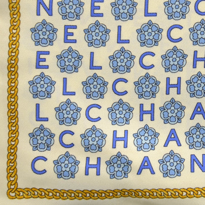 Chanel Silk Camellia Chain Pocket Square Scarf 1 of 4