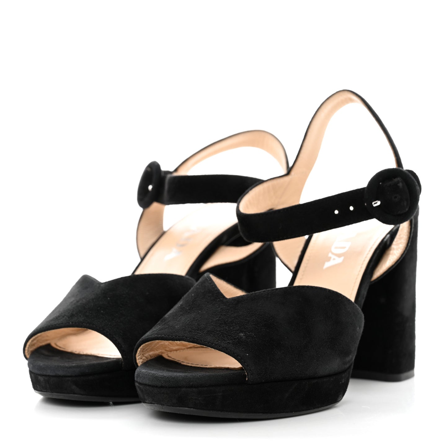 Suede Platform Sandals 35 Black