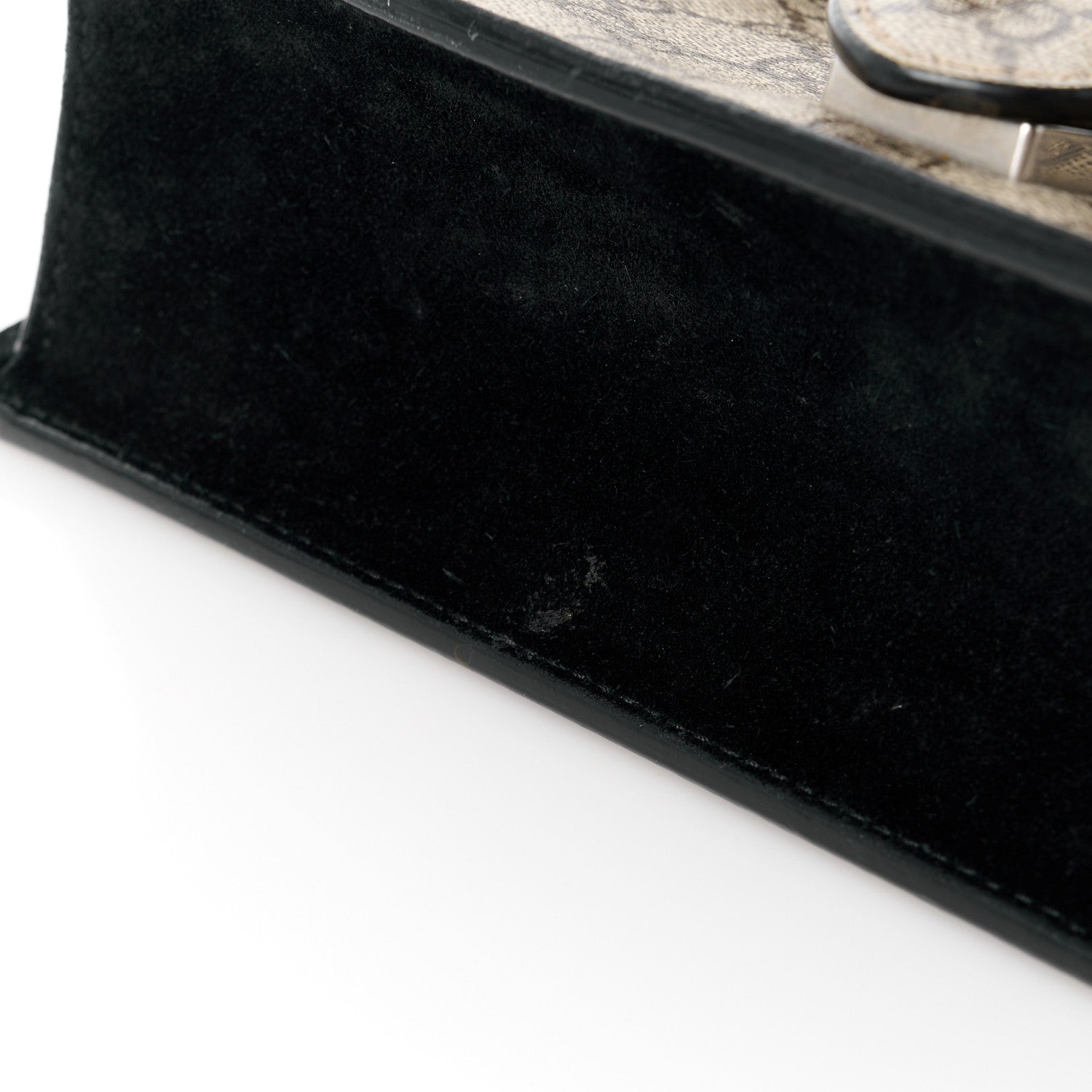 Gucci GG Supreme Monogram Suede Crystal Small Dionysus Shoulder Bag Beige Ebony Black 13 of 14