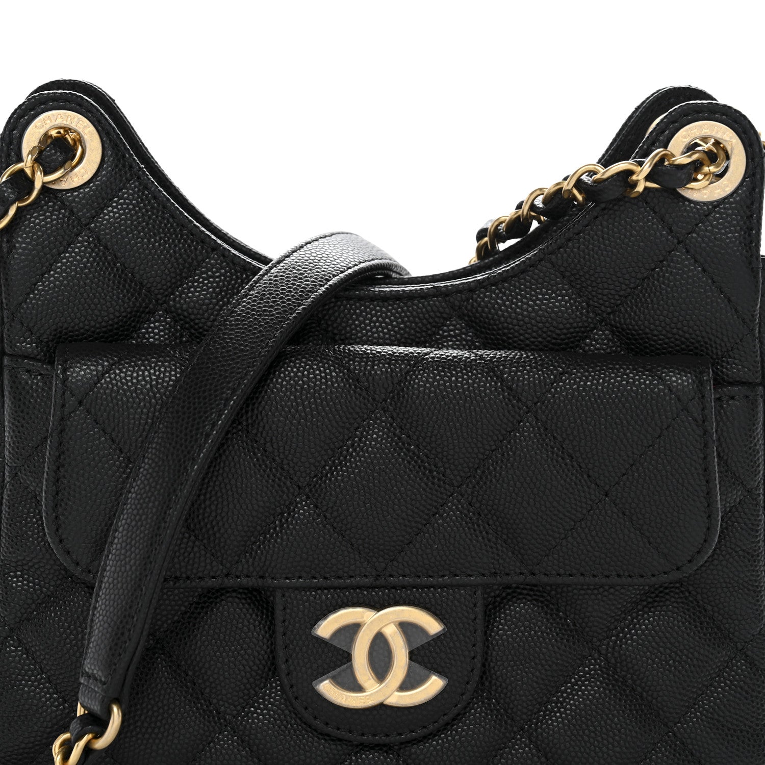 Chanel Caviar Quilted Small Wavy CC Hobo Black 7 of 10