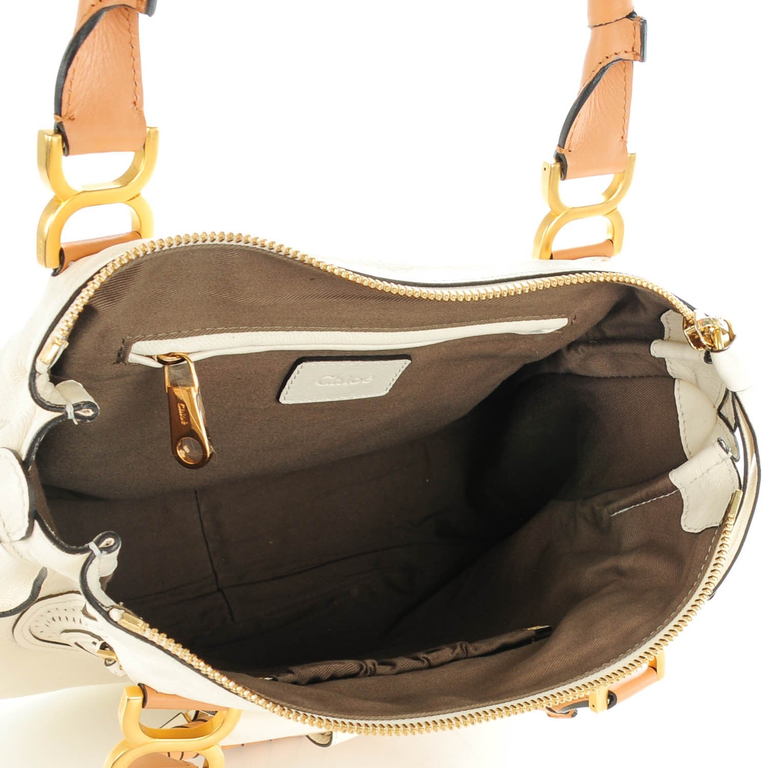 Chloe Calfskin Perforated Medium Marcie Animation Satchel Porcelain 5 of 8