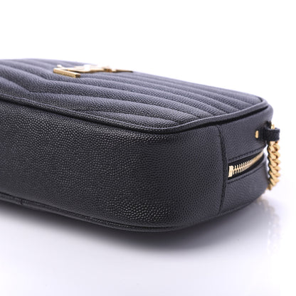 Saint Laurent Grain De Poudre Matelasse Monogram Mini Lou Camera Bag Black 7 of 9