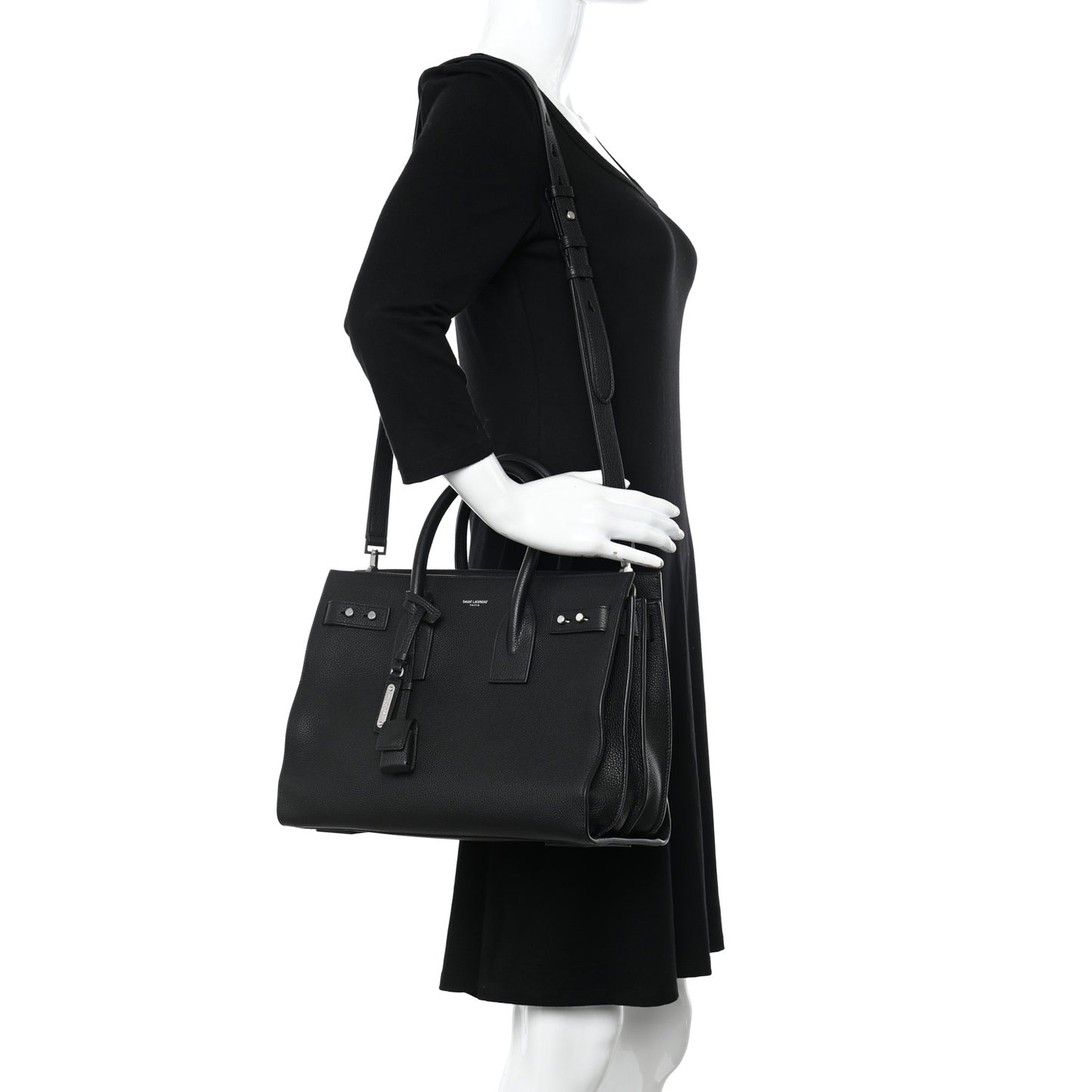 Grained Calfskin Small Supple Sac De Jour Black