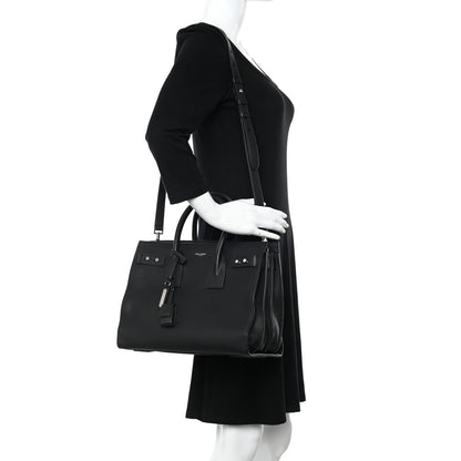 Saint Laurent Grained Calfskin Small Supple Sac De Jour Black 2 of 9