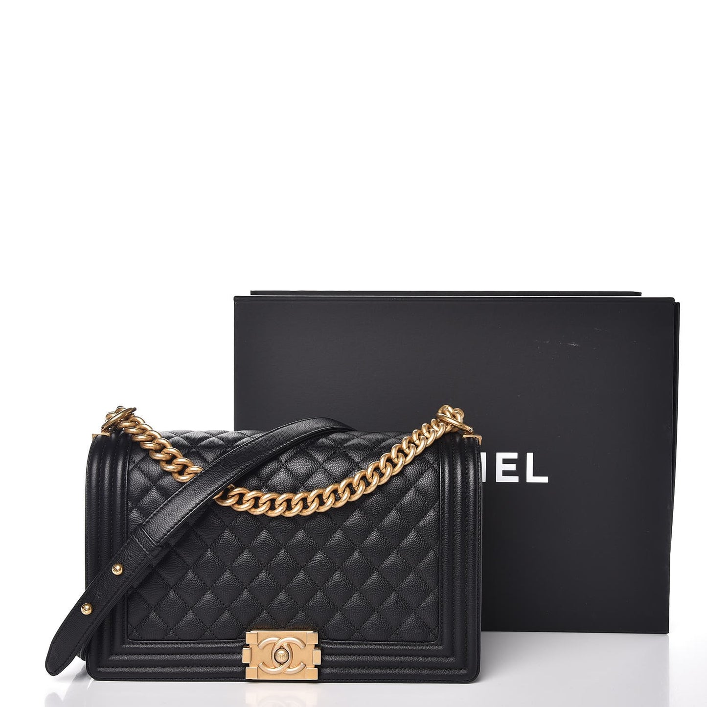 Caviar Quilted New Medium Boy Flap Black