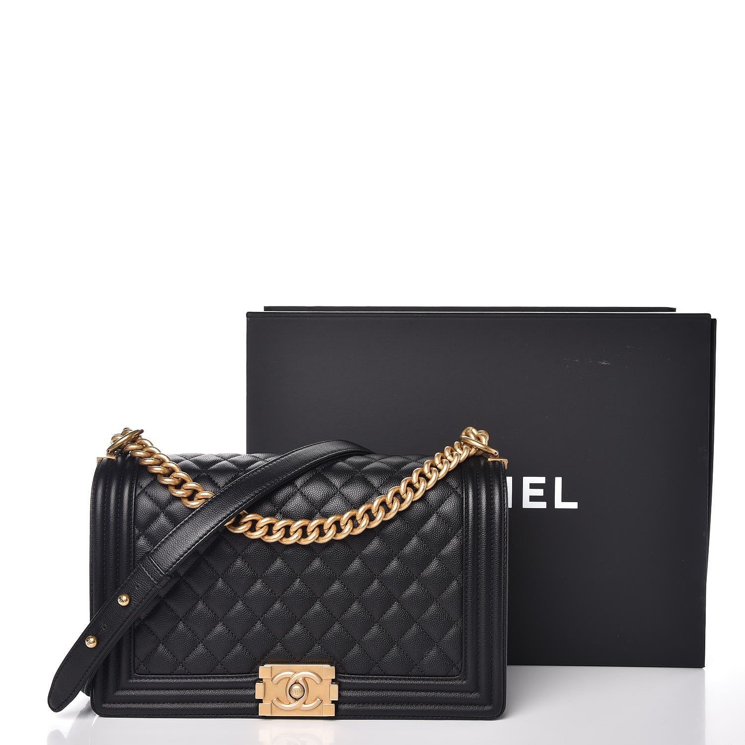 Chanel Caviar Quilted New Medium Boy Flap Black 9 of 9