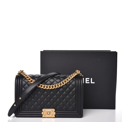 Chanel Caviar Quilted New Medium Boy Flap Black 9 of 9