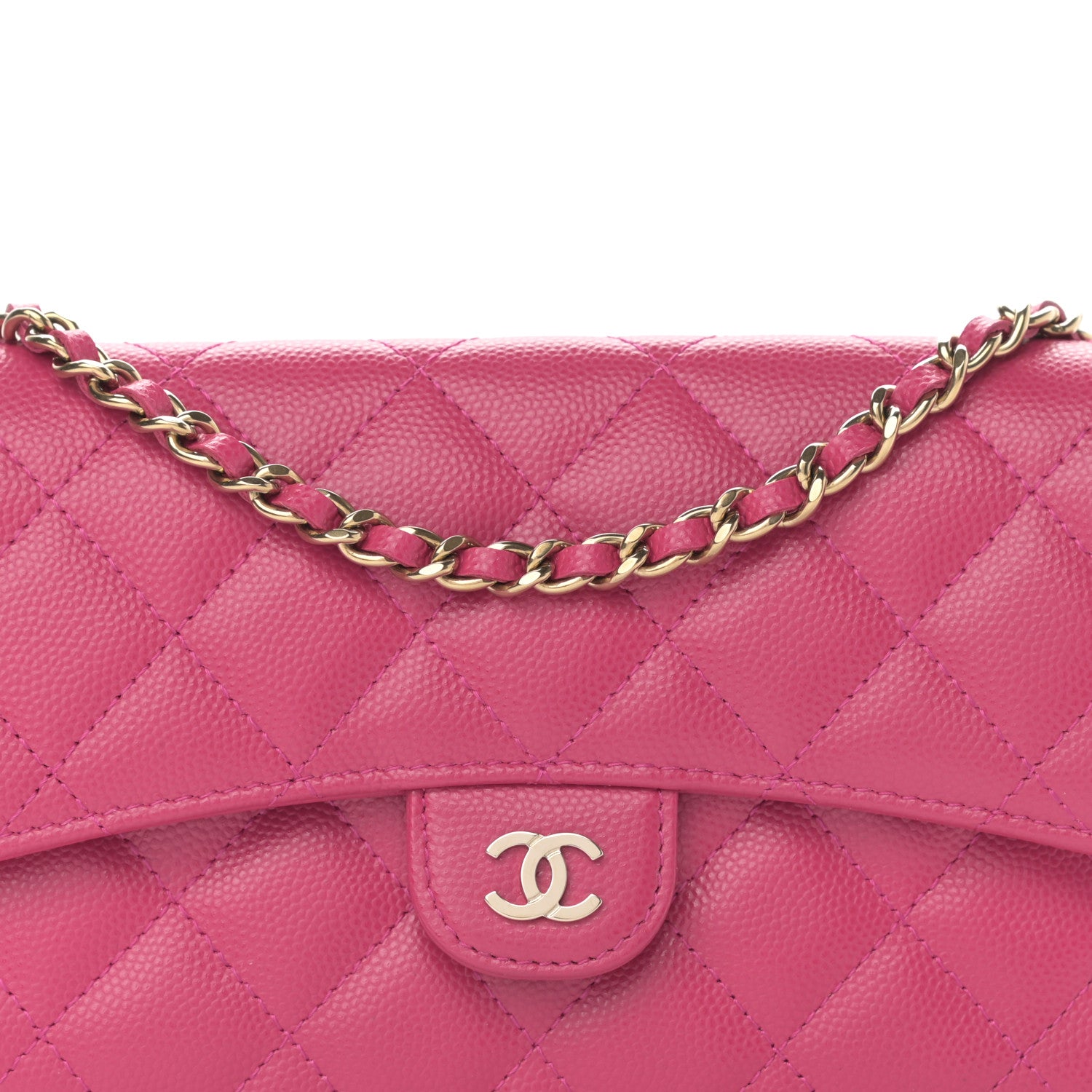 Chanel Caviar Quilted Flap Phone Holder With Chain Pink 10 of 13