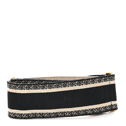 Christian Dior Canvas Embroidered Shoulder Strap Black 2 of 3
