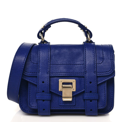 Proenza Schouler Lambskin Micro PS1 Satchel Sapphire 1 of 9