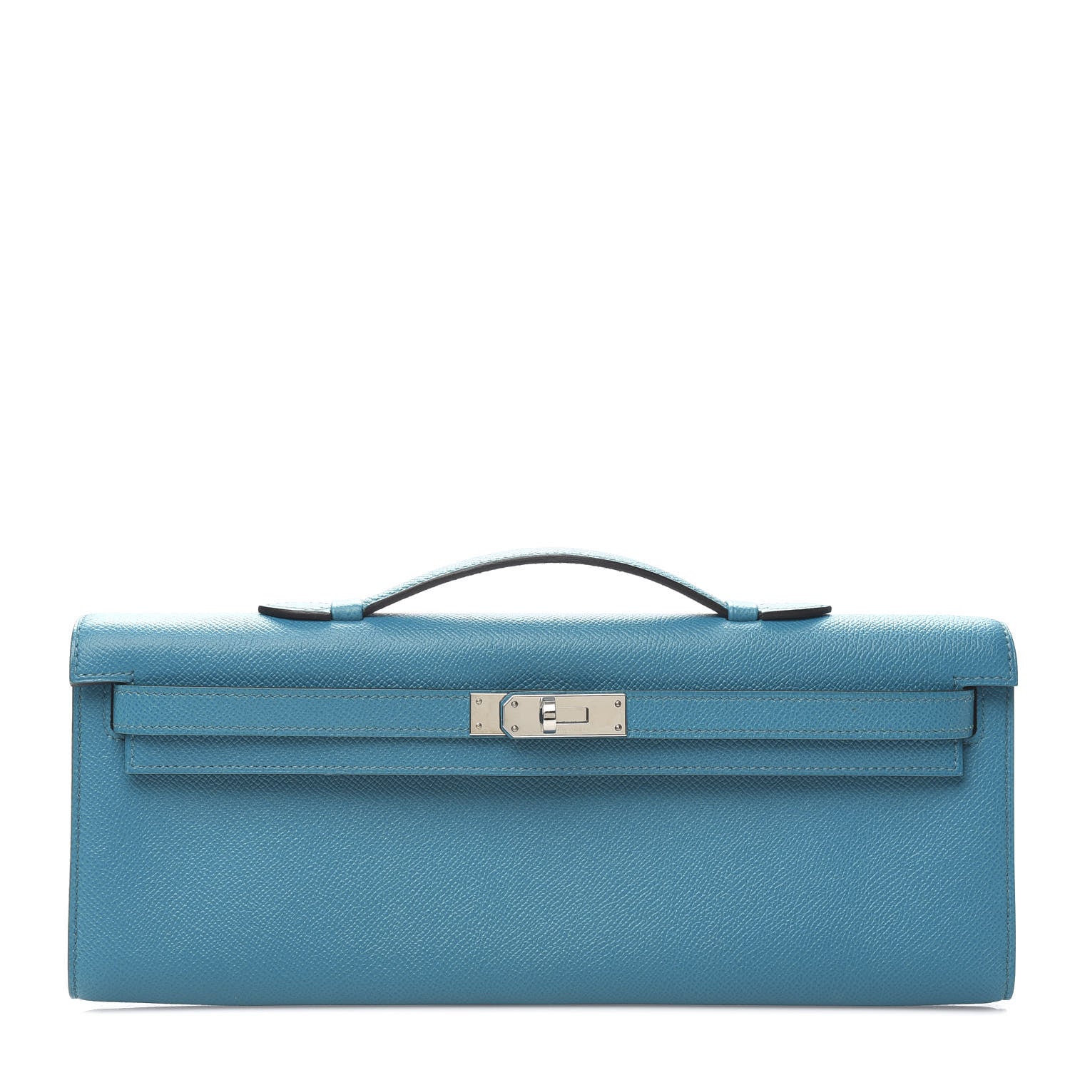 Hermes Epsom Kelly Cut Clutch Pochette Turquoise 1 of 10
