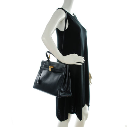 Hermes Courchevel Kelly Retourne 35 Bleu Marine 2 of 27
