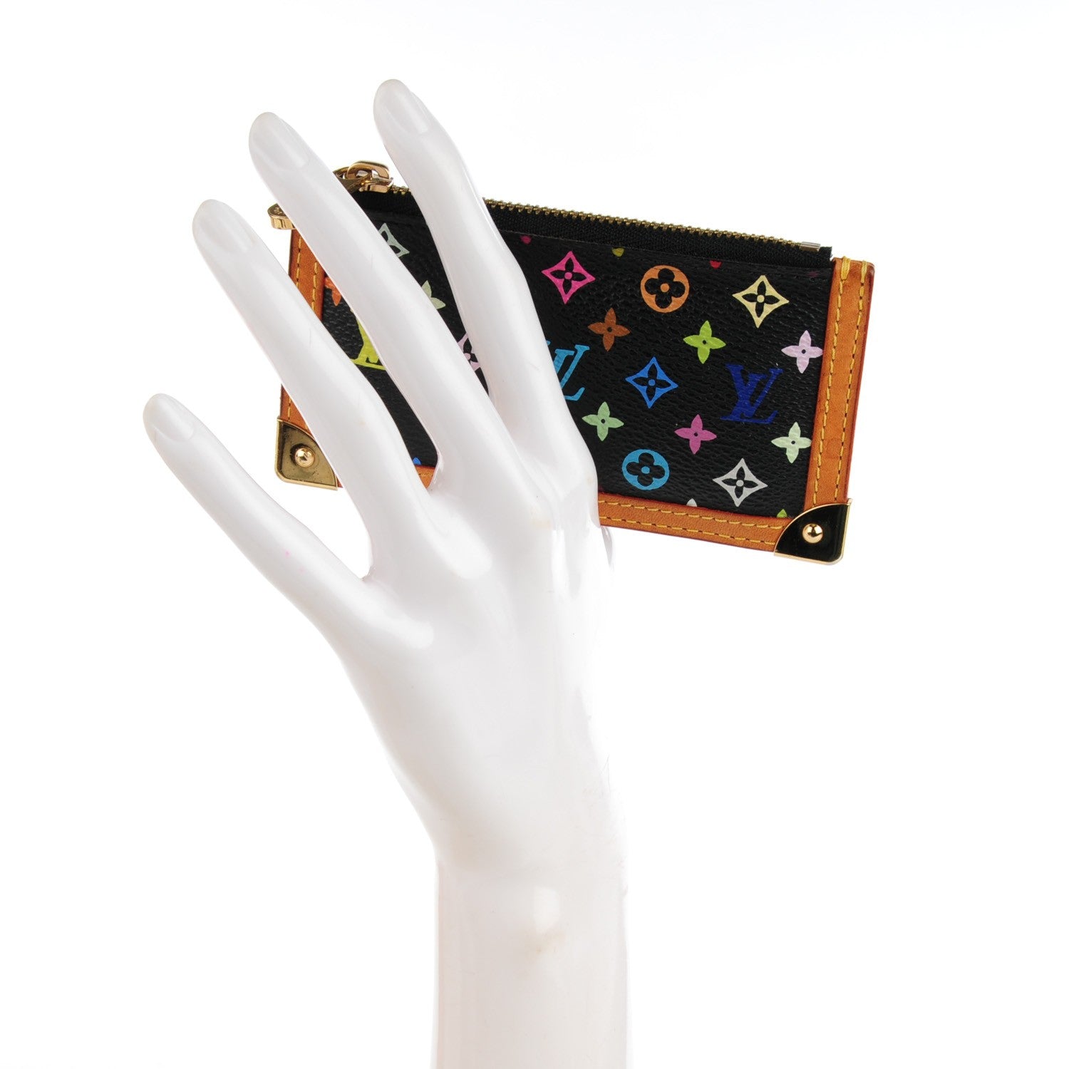 Louis Vuitton Monogram Multicolor Key Pouch Black 2 of 7