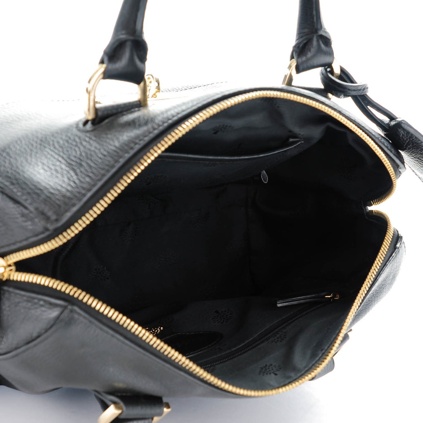 Glossy Goatskin Small Del Rey Satchel Black