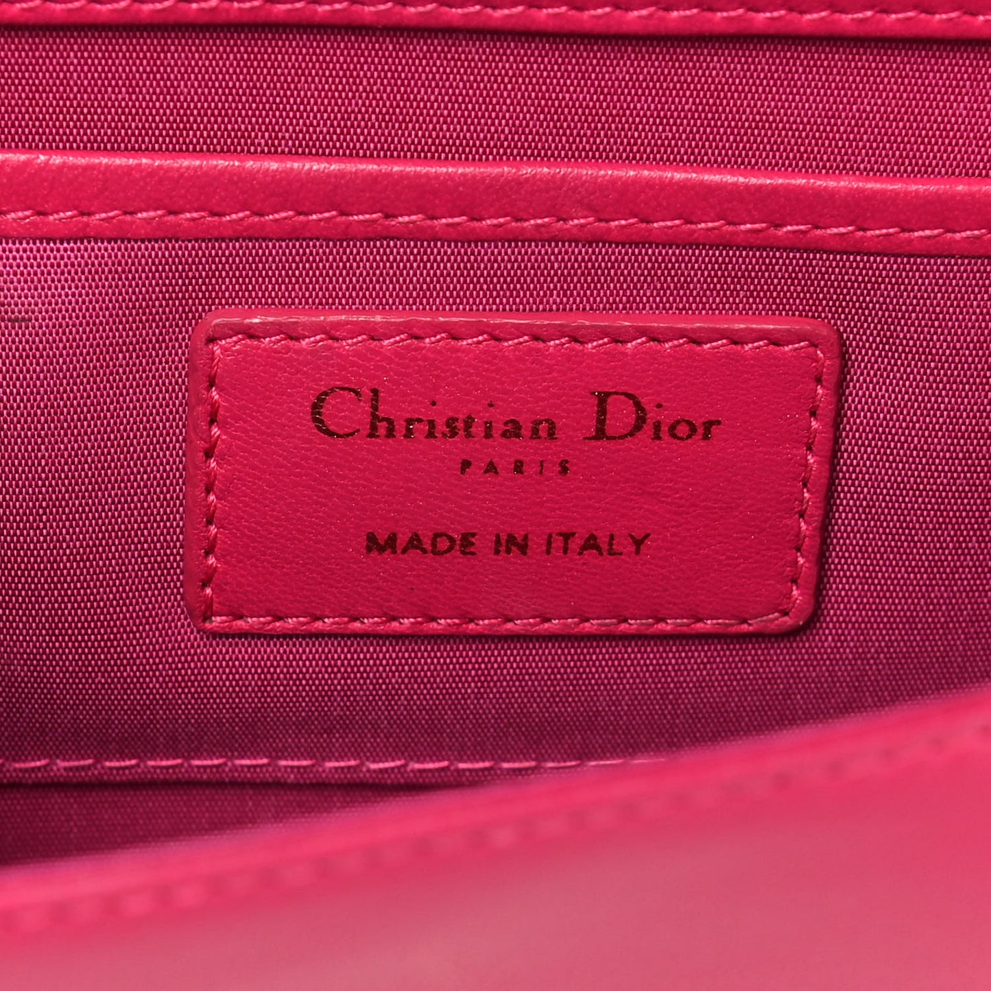 Lambskin Cannage Lady Dior Clutch Fuchsia