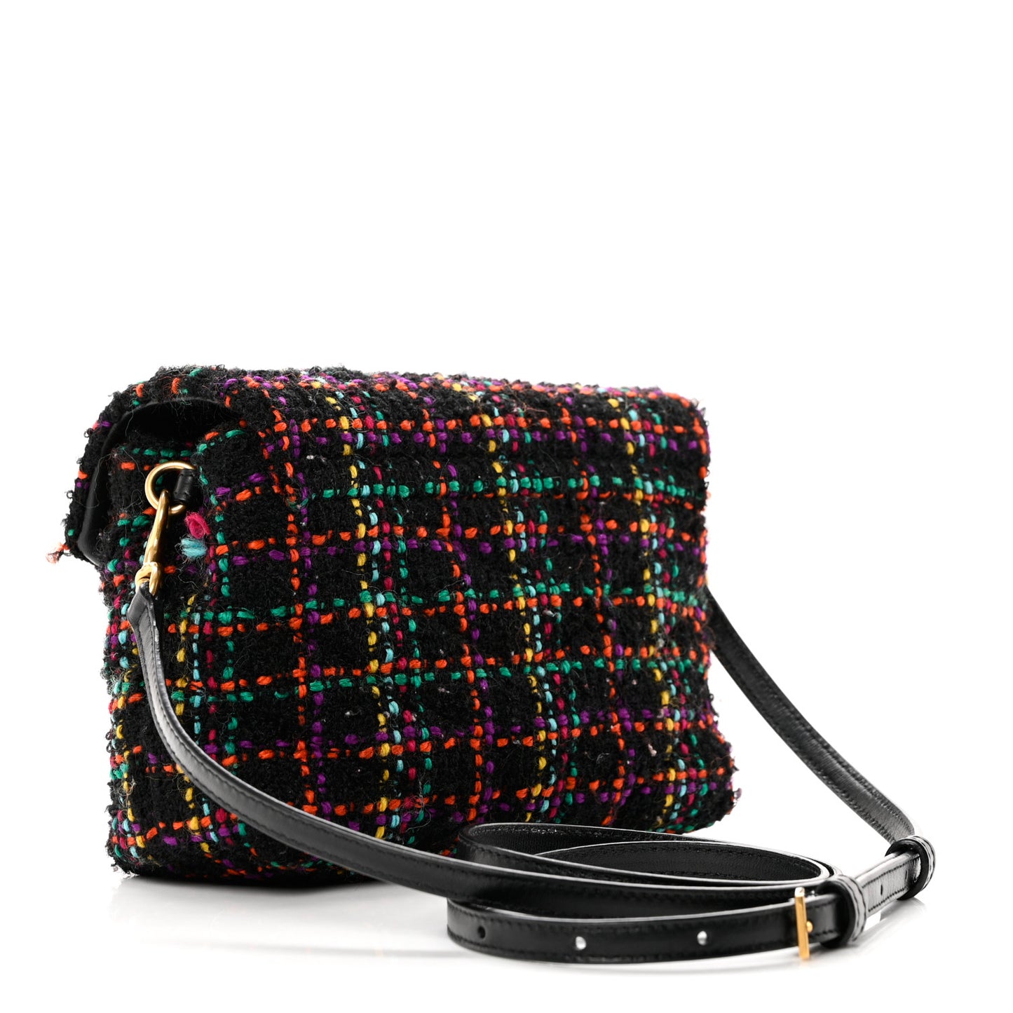 Tweed Toy Loulou Shoulder Bag Black