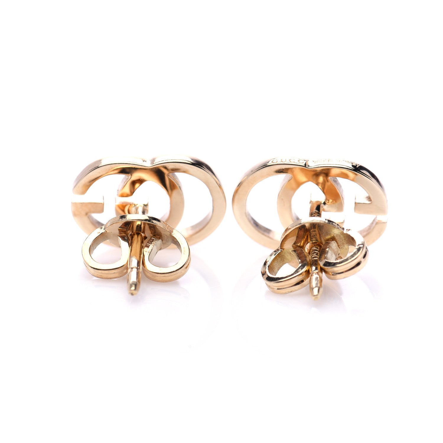 Gucci 18K Yellow Gold GG Tissue Stud Earrings 3 of 6
