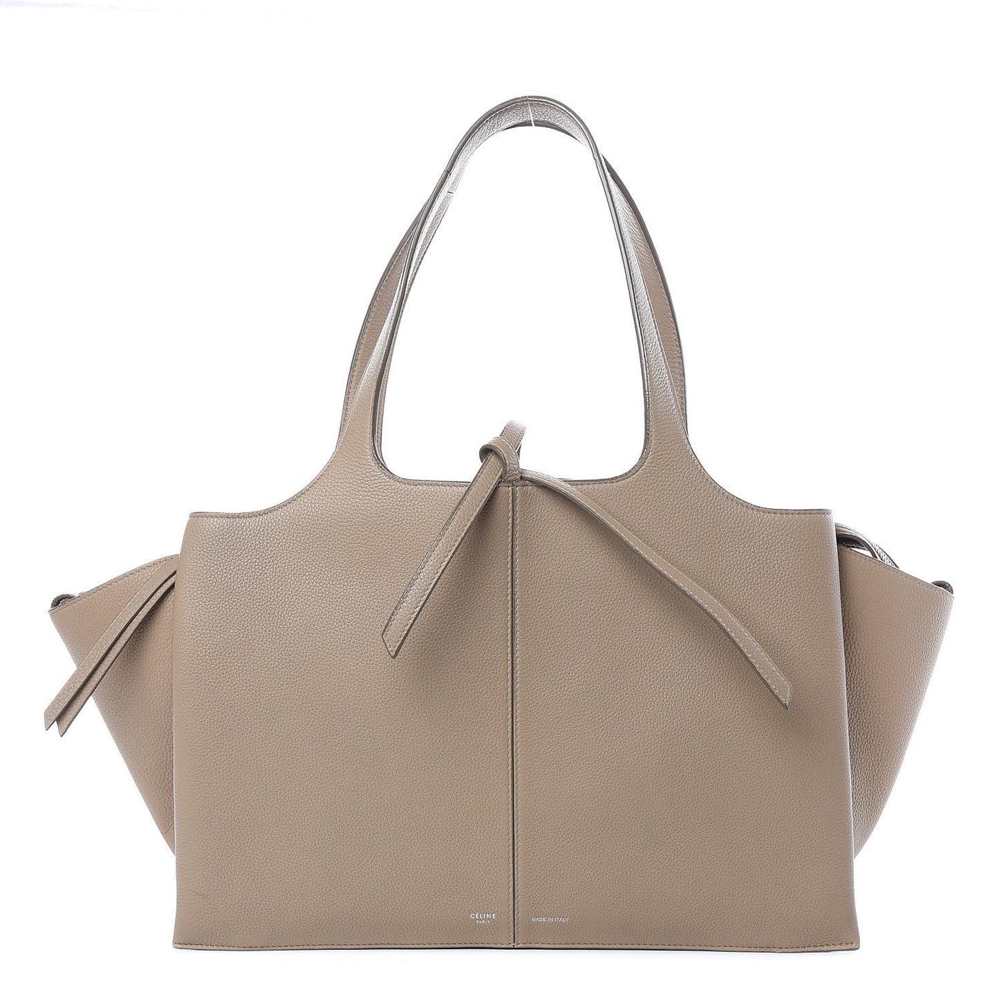 Baby Grained Calfskin Medium Tri-Fold Bag Light Taupe