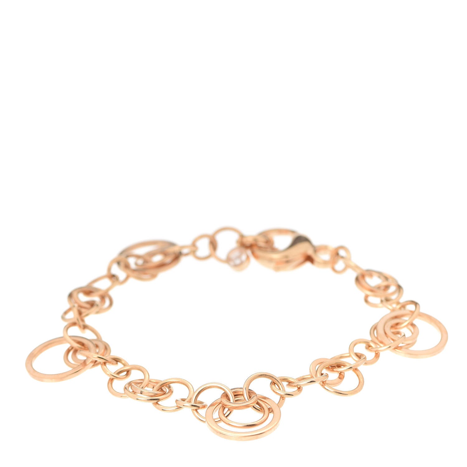 Chopard 18K Rose Gold Happy Diamond Circle Link Bracelet 1 of 5