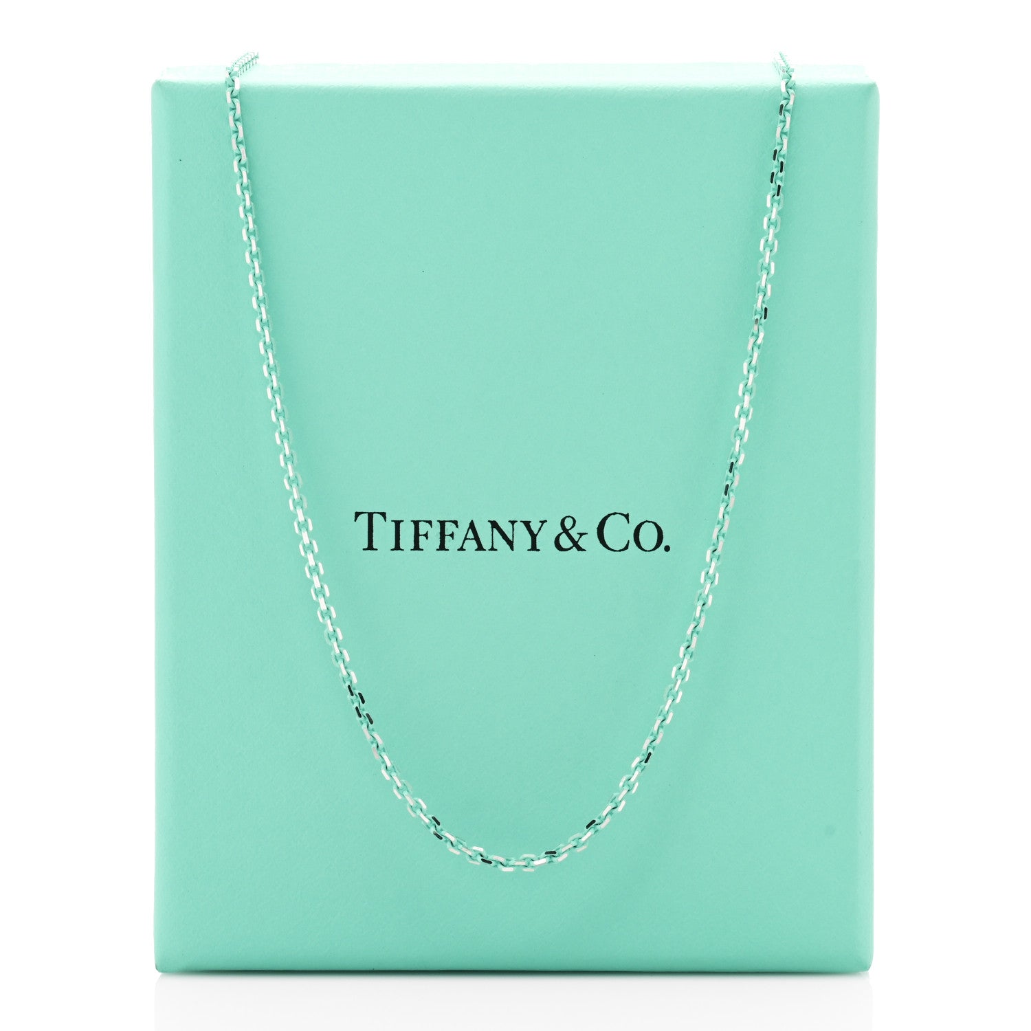 Tiffany Sterling Silver Enamel 1.75mm Chain Necklace Blue 30" 6 of 6