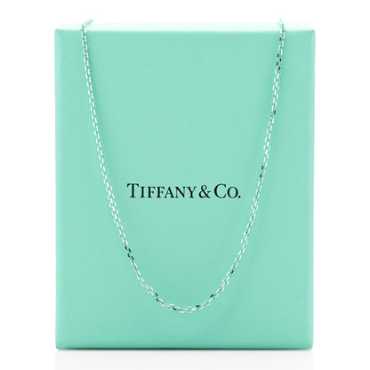 Tiffany Sterling Silver Enamel 1.75mm Chain Necklace Blue 30" 6 of 6