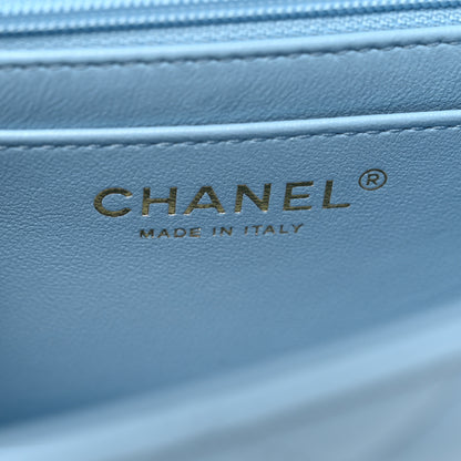 Chanel Lambskin Quilted Mini Rectangular Flap Light Blue 6 of 11