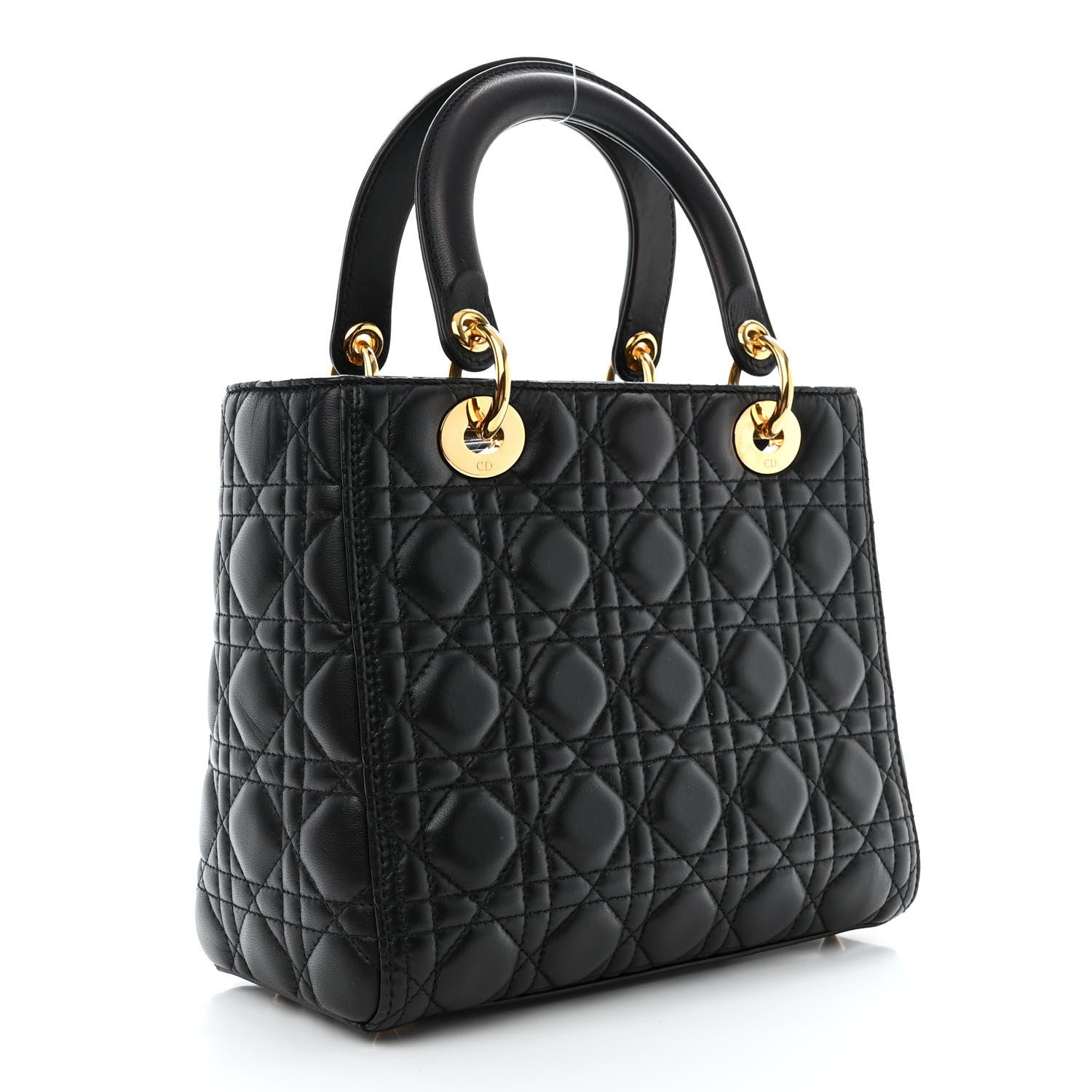 Christian Dior Lambskin Cannage Medium Lady Dior Black 3 of 12