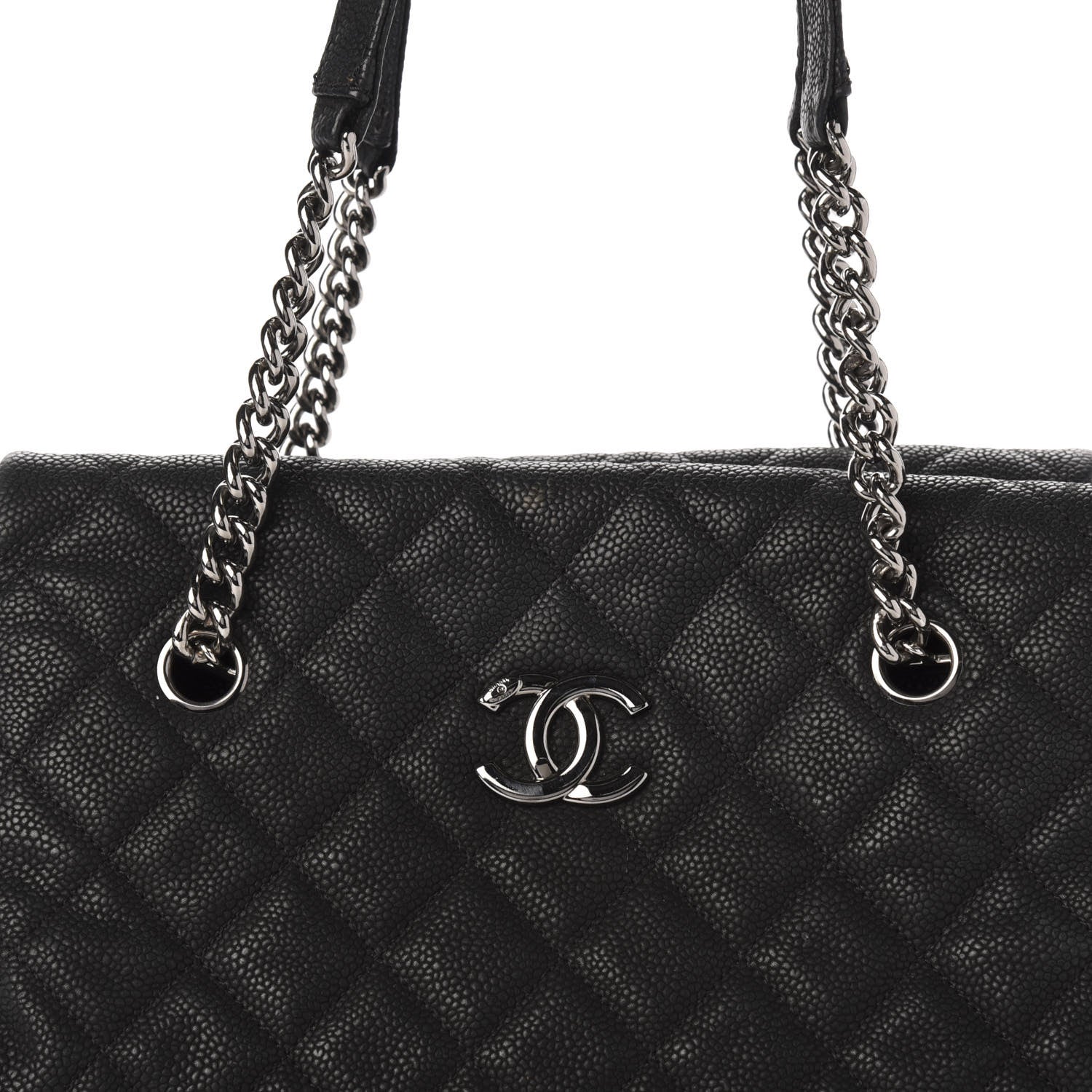 Chanel Iridescent Caviar Quilted Lady Pearly Tote Black 10 of 10