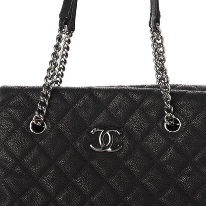 Chanel Iridescent Caviar Quilted Lady Pearly Tote Black 10 of 10