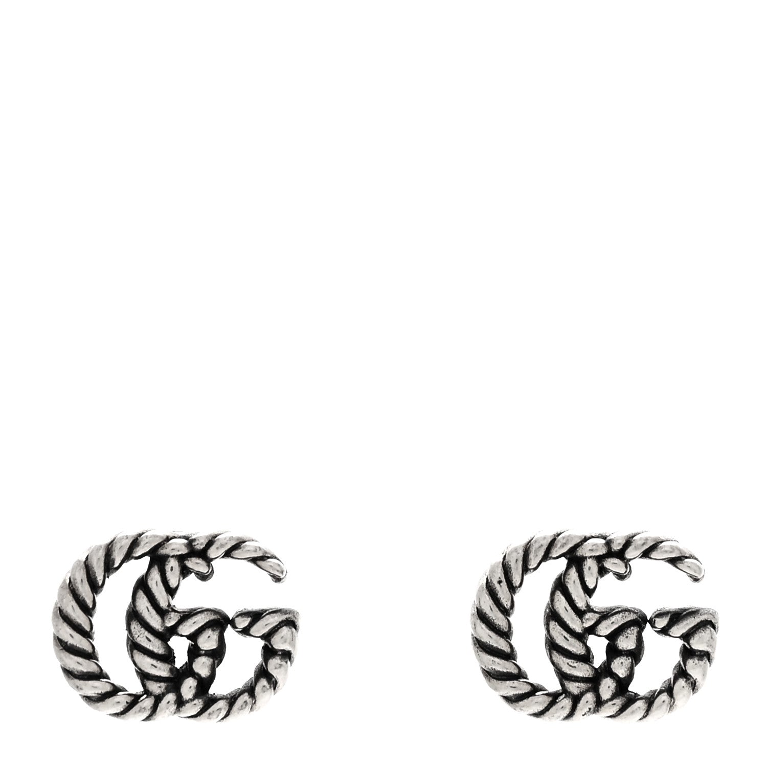 Gucci Sterling Silver Torchon Double G Earrings 1 of 4