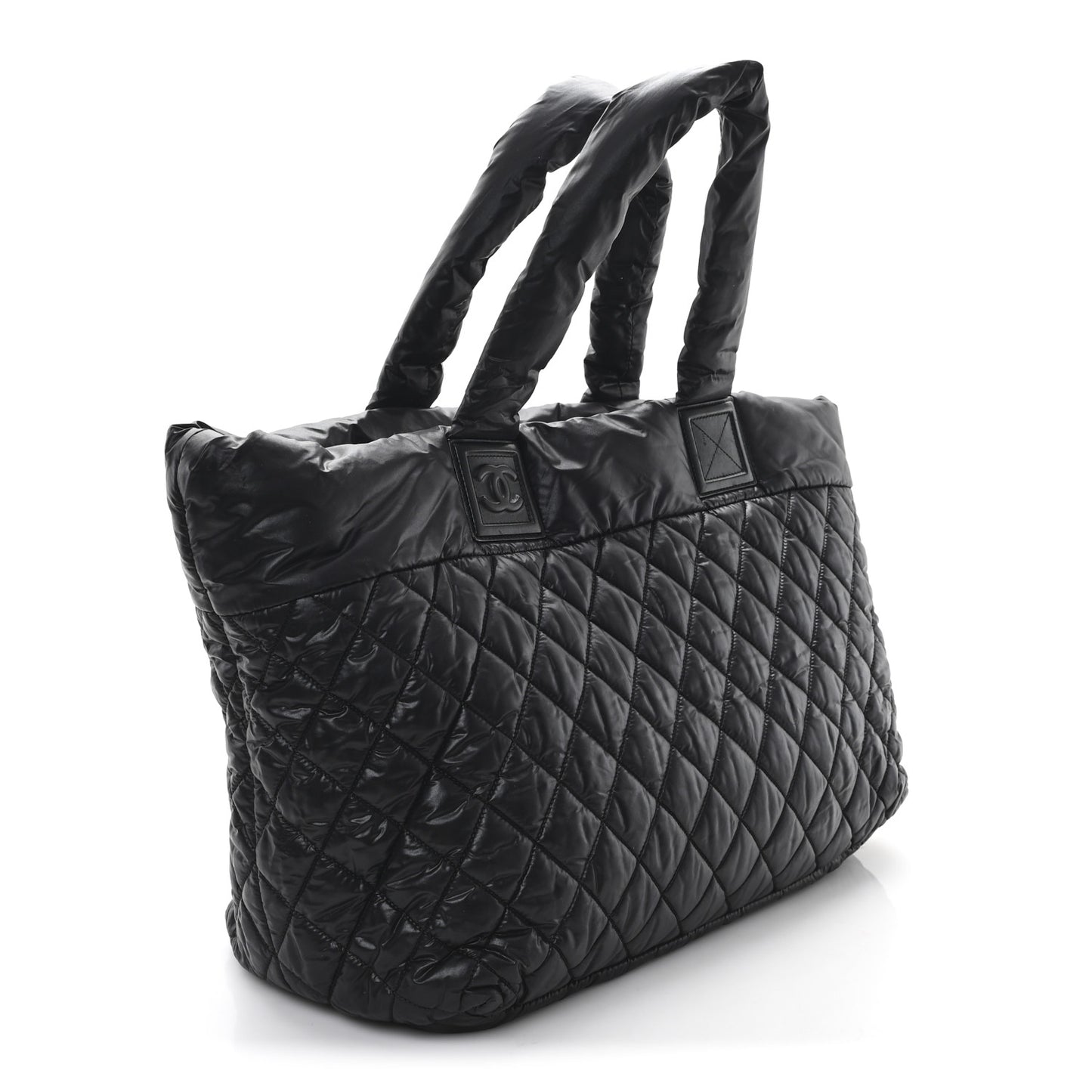 Nylon Quilted Large Coco Cocoon Tote Black