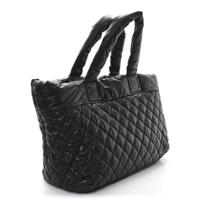 Chanel Nylon Quilted Large Coco Cocoon Tote Black 3 of 11