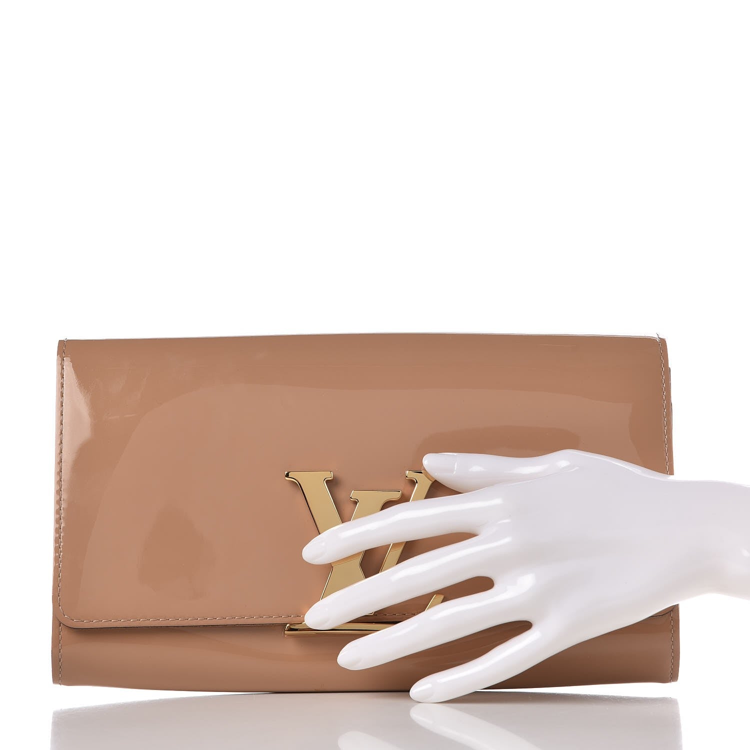 Louis Vuitton Patent Louise Clutch Rose Velours 2 of 8