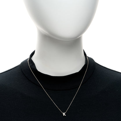 Roberto Coin 18K White Gold Diamond Love Letter K Pendant Necklace 2 of 4