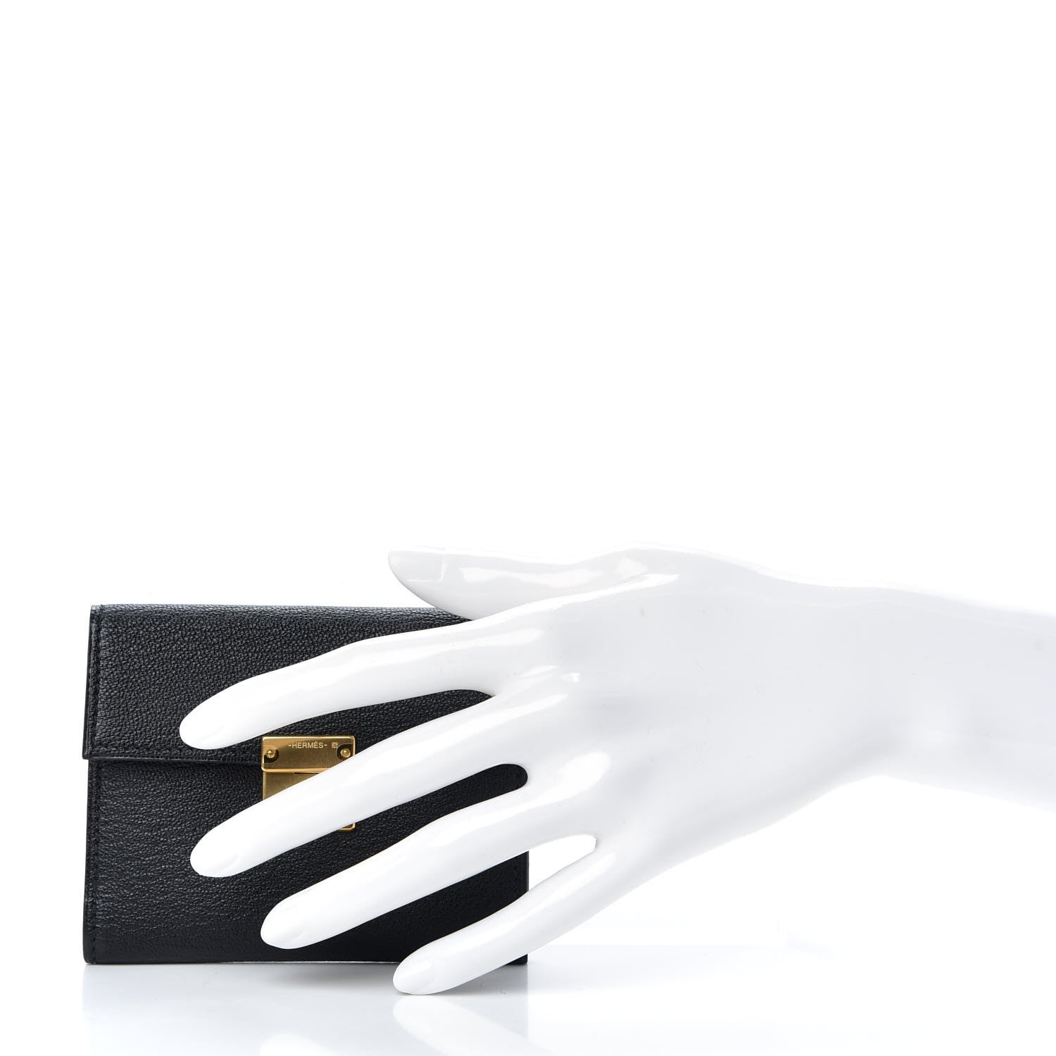 Hermes Chevre Mysore Clic Mini Card Holder Black 2 of 8