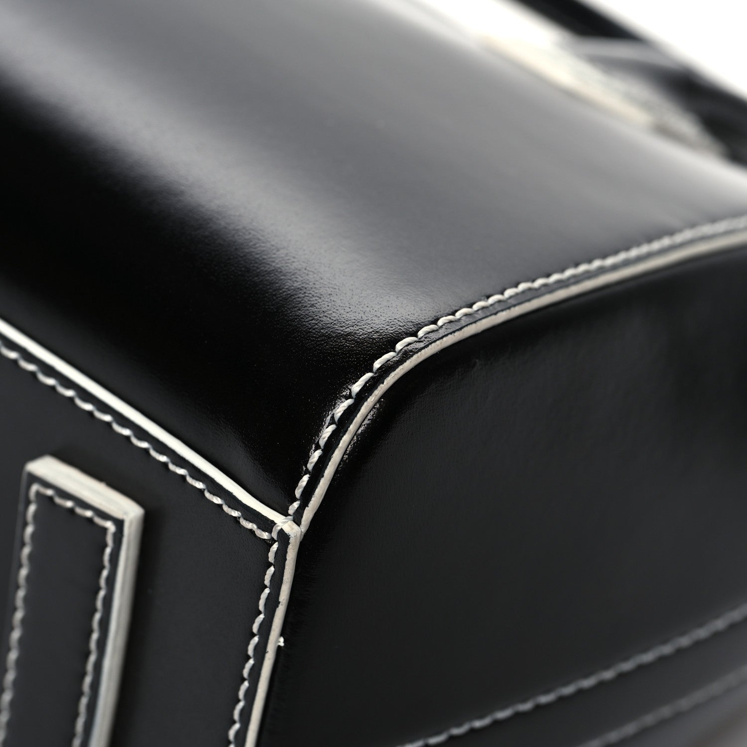Givenchy Calfskin Contrast Topstitch Small Antigona Black White 12 of 14
