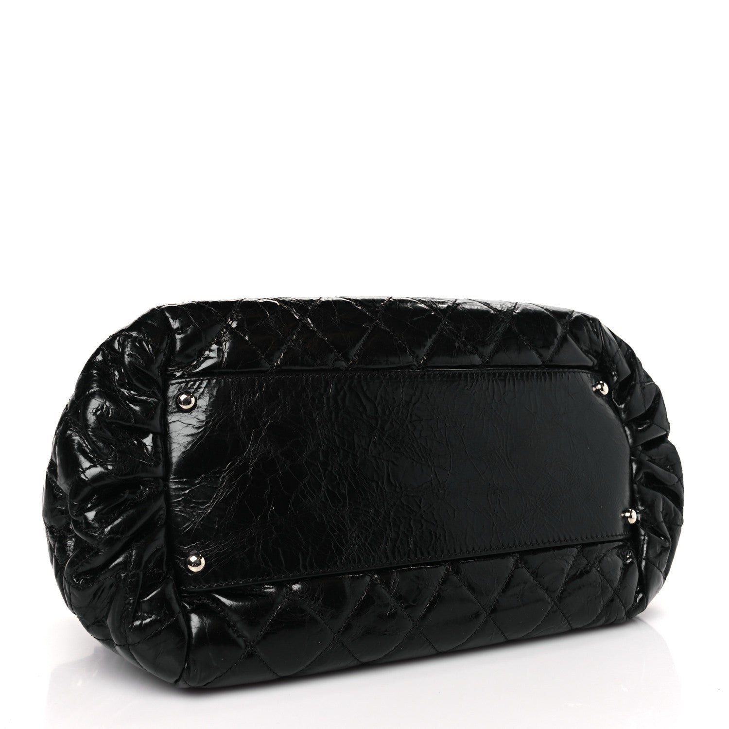 Chanel Glazed Calfskin Quilted Tweed Portobello Tote Black 4 of 9