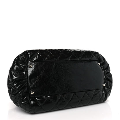 Chanel Glazed Calfskin Quilted Tweed Portobello Tote Black 4 of 9